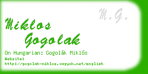 miklos gogolak business card