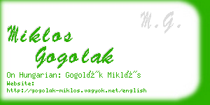 miklos gogolak business card